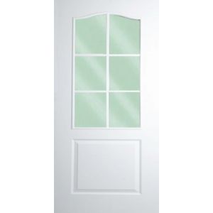 Classical White Primed 6 Light Clear Glazed Internal Door 