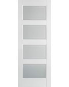 Contemporary White Primed Frosted Glazed Internal Door
