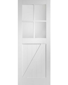 Cottage White Primed Clear Glazed Internal Door