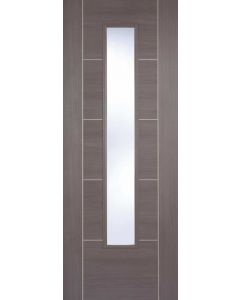 Vancouver Medium Grey Laminate Clear Glazed Internal Door