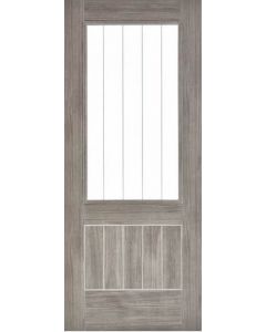 Mexicano Light Grey Laminate Clear Glazed Internal Door