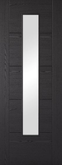 Vancouver Charcoal Black 1 Light With Clear Glass Pre-Finished Fire Door