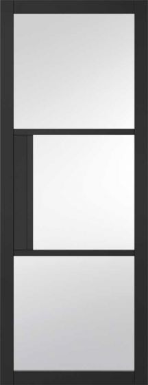 Tribeca Primed Black Clear Glazed Internal Door