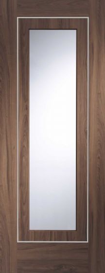 Varese Walnut Pre-Finished With Clear Glass Internal Door