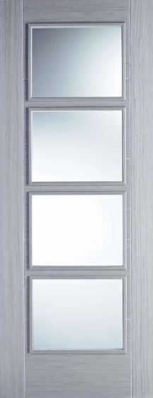 Vancouver Light Grey Clear Glazed Internal Doors