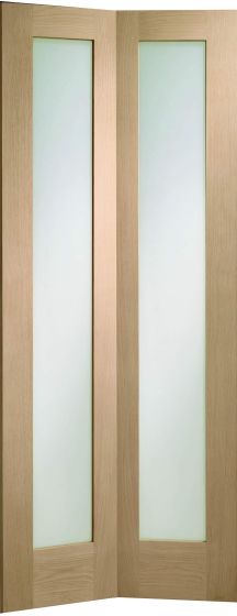 Pattern 10 Oak Clear Glazed (BI-FOLD) Internal Door