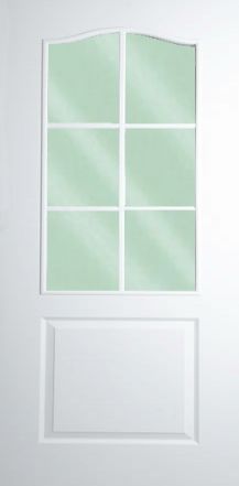 Classical White Primed 6 Light Clear Bevel Glazed Internal Door 