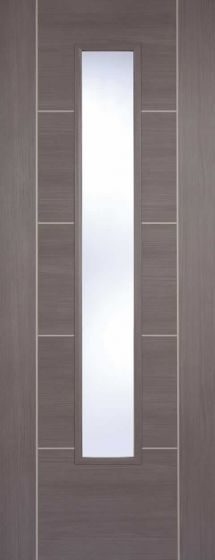 Vancouver Medium Grey Laminate Clear Glazed Internal Door