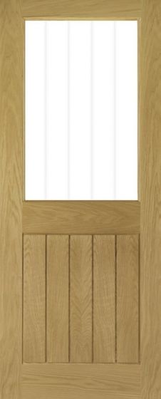 Ely Oak 1 Light Pre-Finished Clear Glazed Internal Door