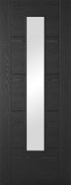 Vancouver Black Laminate Clear Glazed Internal Door