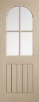 Mexicano Blonde Oak Arched Square Top Bevel Glazed Internal Door