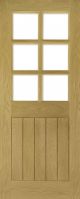 Ely Oak Glazed with Clear Bevelled Glass Internal Doors