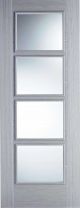 Vancouver Light Grey Clear Glazed Fire Door FD30