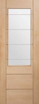 Palermo 2xg Oak With Clear Etched Glass Internal Door