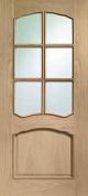 Riviera Bevel Oak Glazed Raised Mould Internal Door