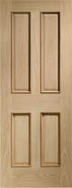 Victorian 4 Panel Oak Raised Mould Internal Fire Door FD30