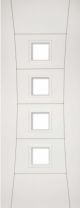Pamplona White Primed Clear Glazed Internal Fire Door FD30