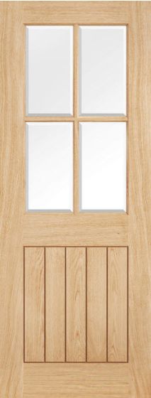 Belize Oak Bevelled Glazed 4 Light Internal Door