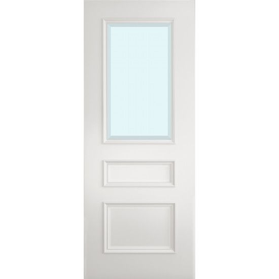 Windsor White Primed Clear Bevelled Glazed Internal Door