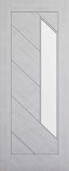 Torino Light Grey Clear Glazed Pre-Finished Internal Fire Door FD30